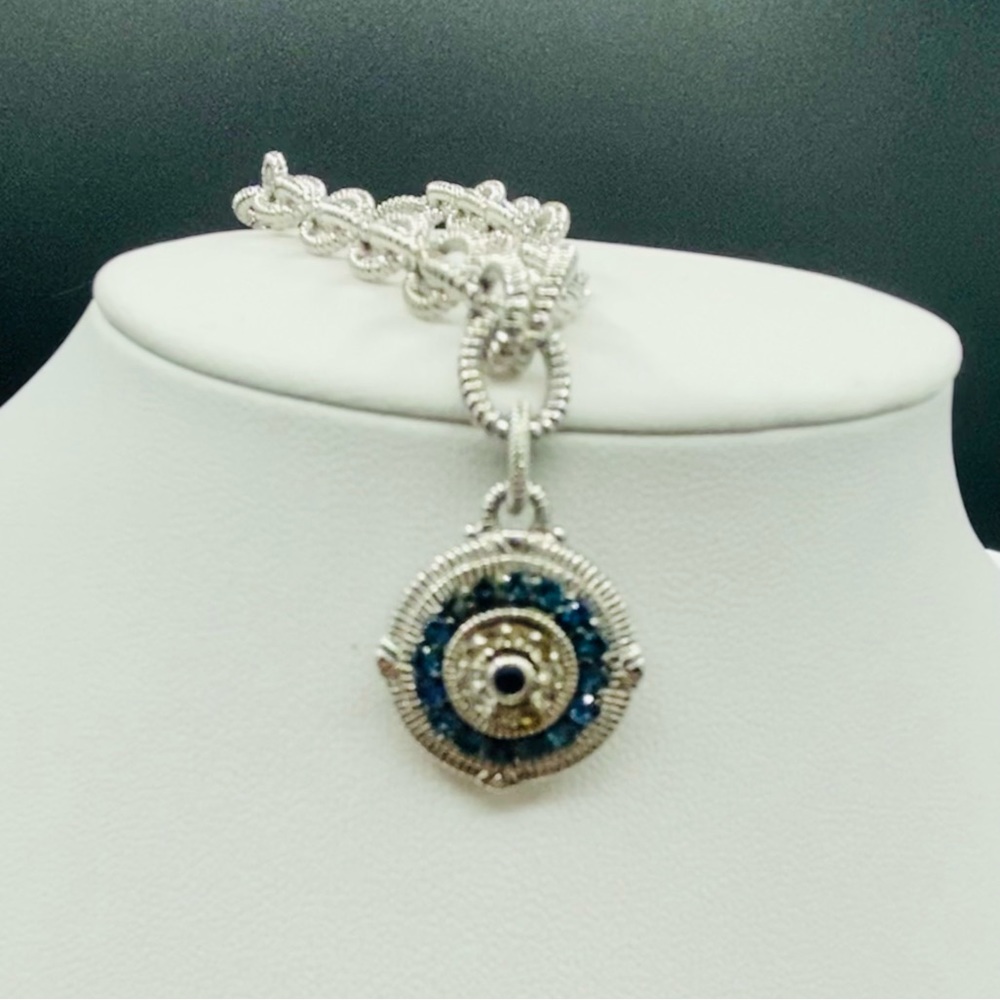 Judith ripka evil eye charm bracelet sterling with topaz